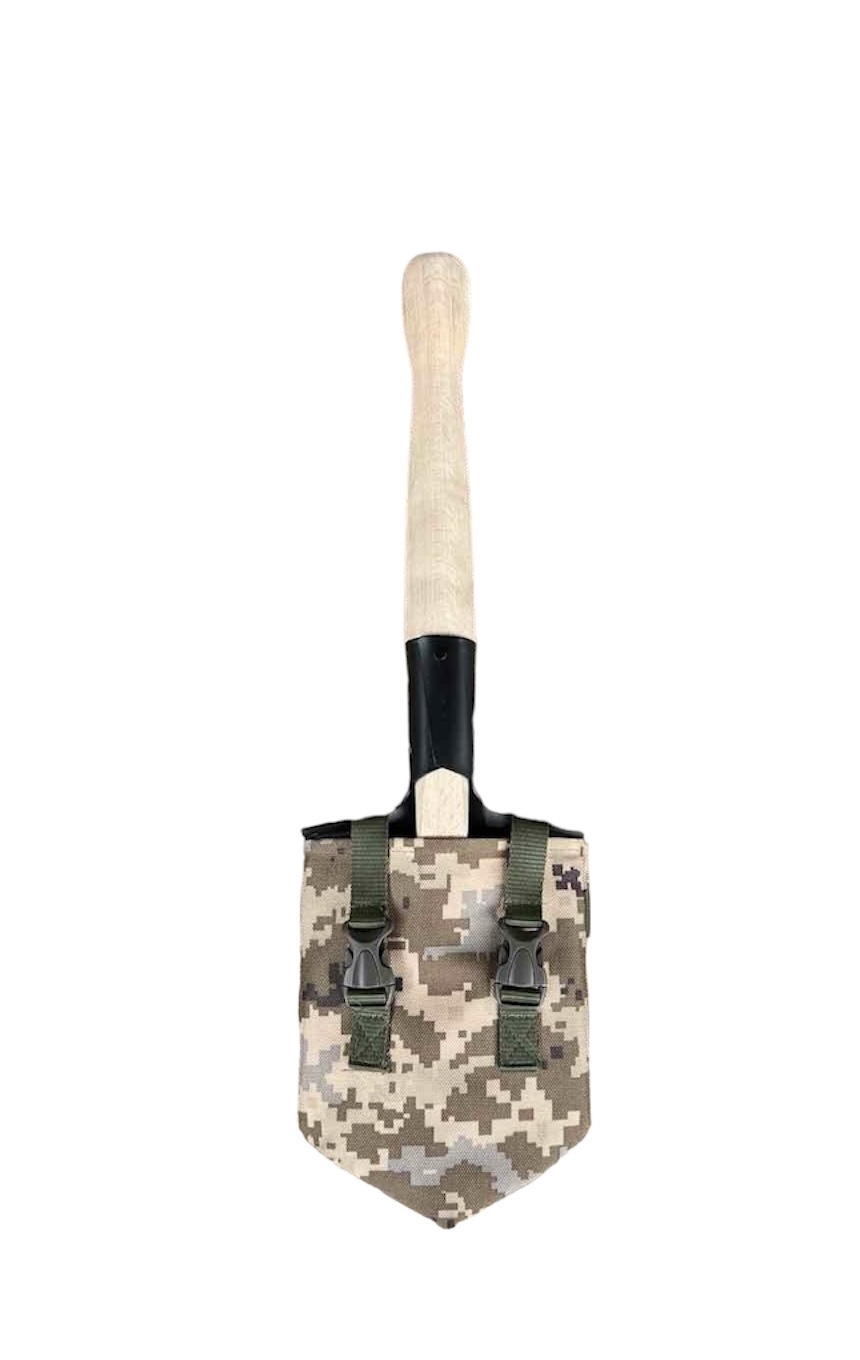 Мала піхотна (солдатська) лопата укомплектована чохлом молле, піксель